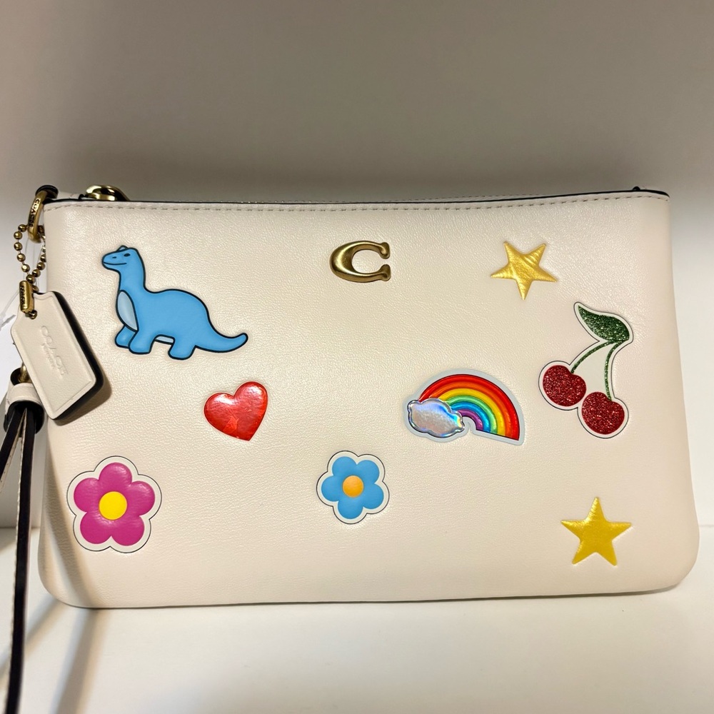Coach Wristlet Pouch with Sticker Design